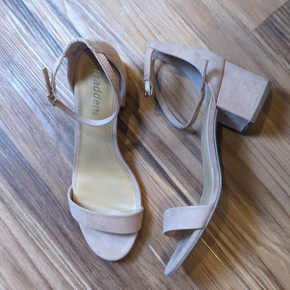 Steve Madden Women's Pink Suede Ankle Strap Heeled Sandals Size 8